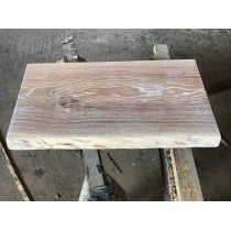 Baumscheibe, Waschtisch, Tischplatte, unbesäumt/gerade, Eiche, Baumkante 100x40x4,5cm STRUKTUR weiß geölt 